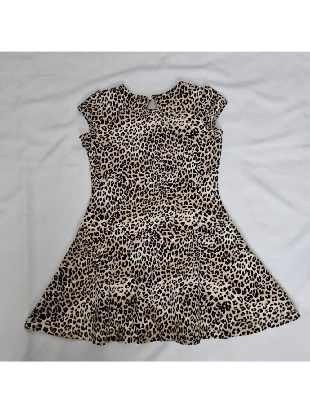 Gymboree Girls Leopard Print Cap Sleeve Fit & Flare Skater Dress Size 12